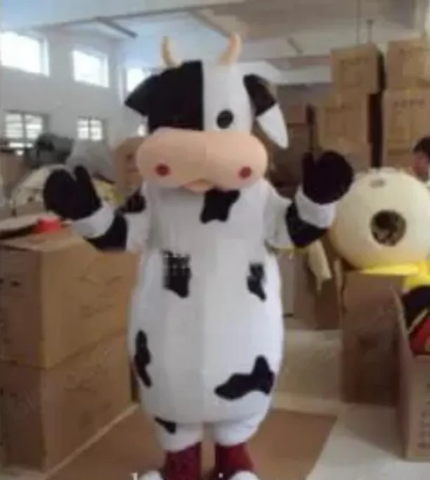 Korting Factory Sale Cow Mascot Costume Fancy Dress Outfit