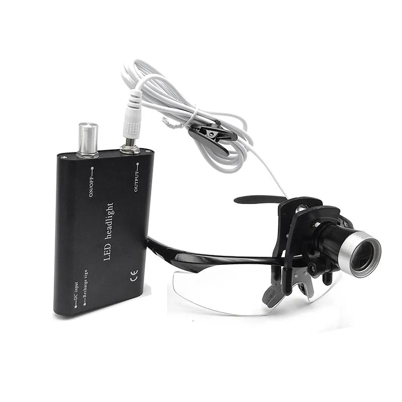 Lampes frontales LED Lampe frontale réglable Phare pour loupes Lunettes Type à clipser Tous les binoculaires Blac258Z