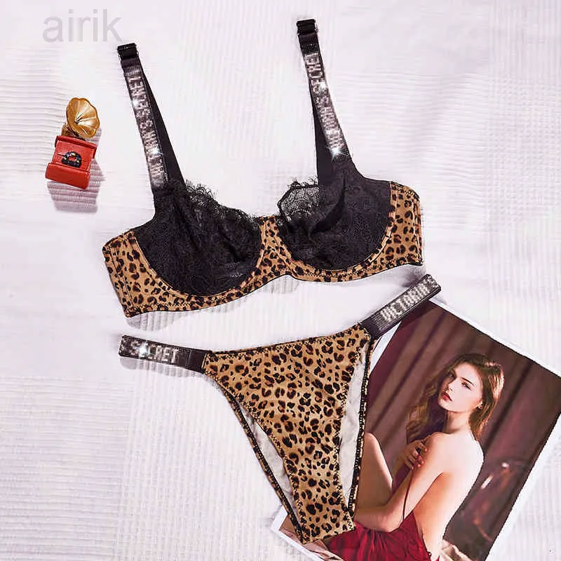 Pure Desire Lace Rhine Stone Leopard Lace Bra Panty Set Small Chest  Gathered Underwear In Thin Style From Airik, $17.24