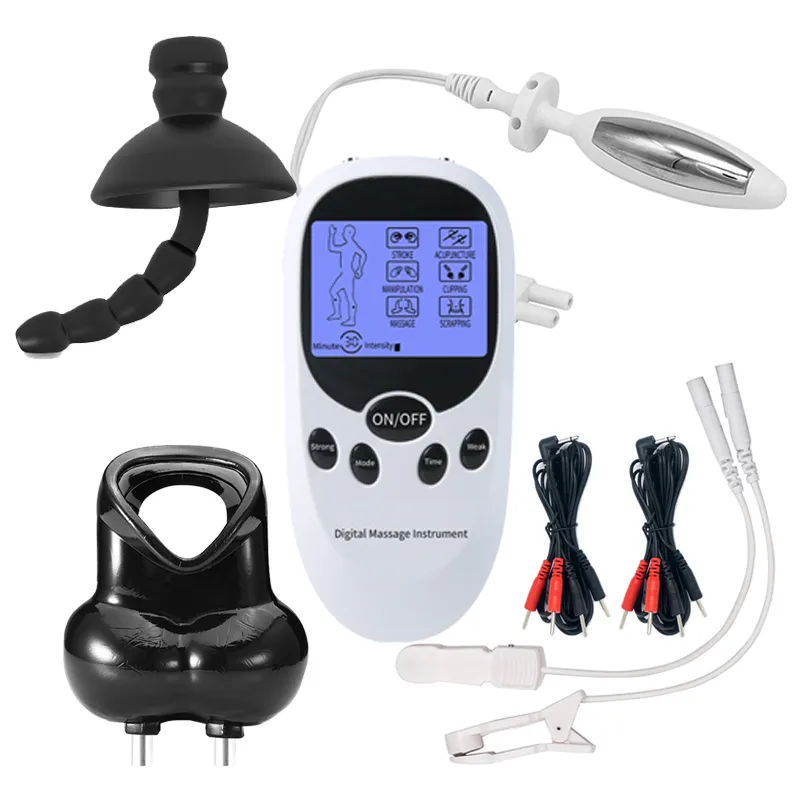 Elektrische Schok Sexy Speelgoed Penis Ring Tepelklemmen Electro Plug Urethrale Dilators Anale Electroshock Volwassen Spel Estim Bdsm