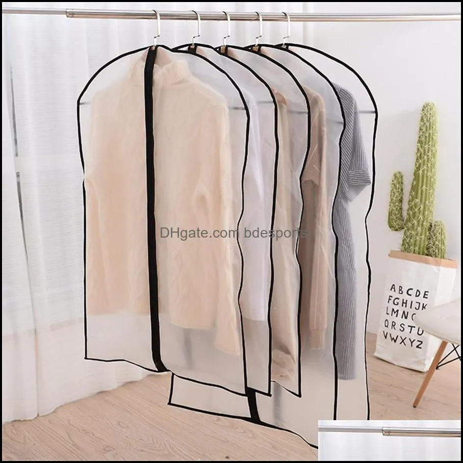 Household clothes dust bag Korean simple wardrobe dust cover thickened transparent hanging coat suit