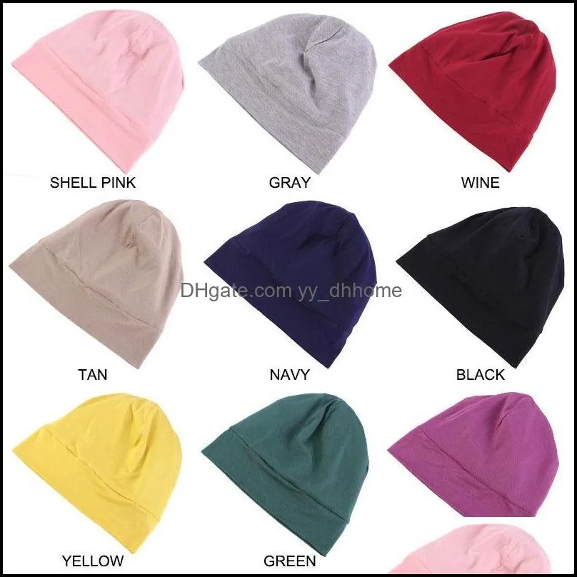 Beanie/Skl Berretti Cappelli Cappelli Sciarpe Guanti Accessori moda Donna Ragazza Cotone Doppio strato Cappello da notte per la cura dei capelli C Dhzu9