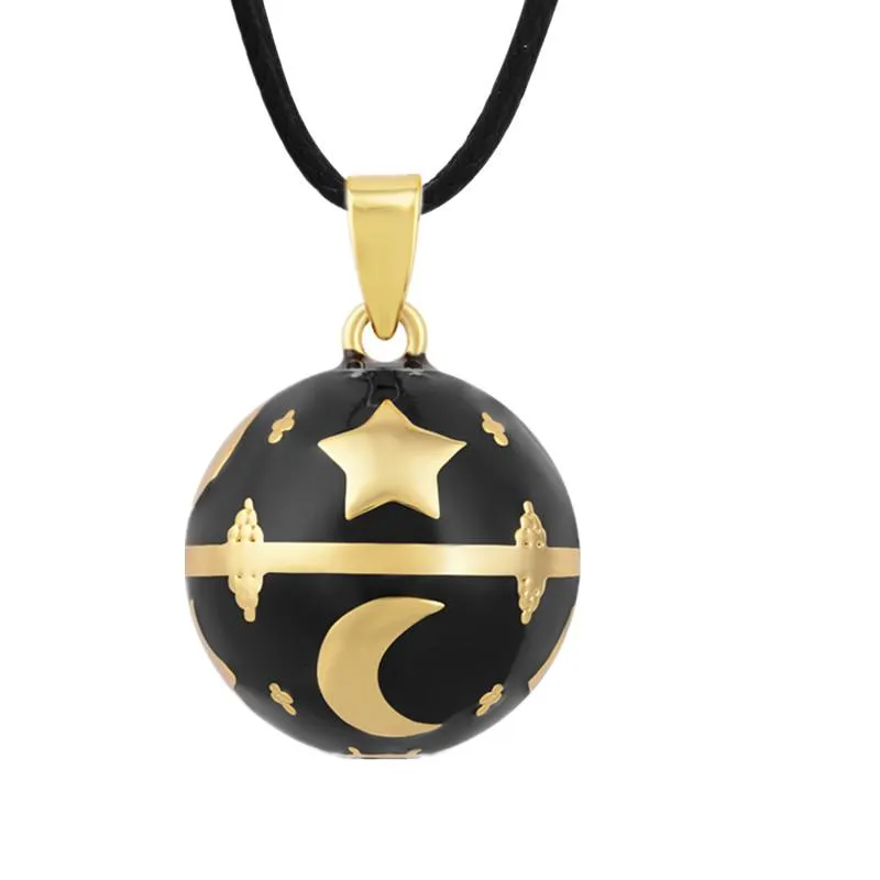Pendant Necklaces Eudora 20 Mm Black Pregnancy Chime Ball Star Moon Harmony Necklace Mexcian Bola Balls For Women Fine Jewelry N14NB308Penda
