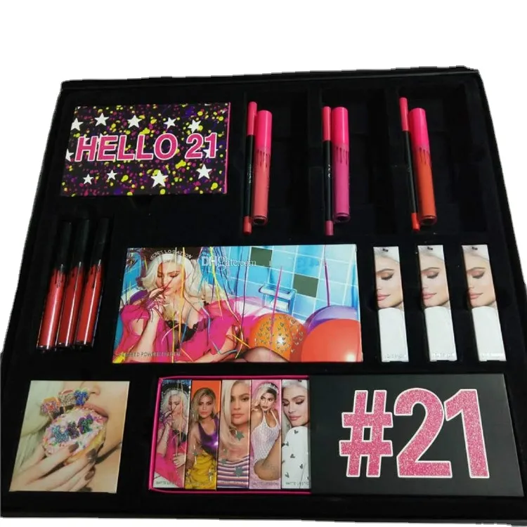 Drop Jenner make -up set hallo 21 st verjaardag 21e collectie lip gloss lippenstift mooie oogschaduw palet kit big box cosmetics gratis dhl