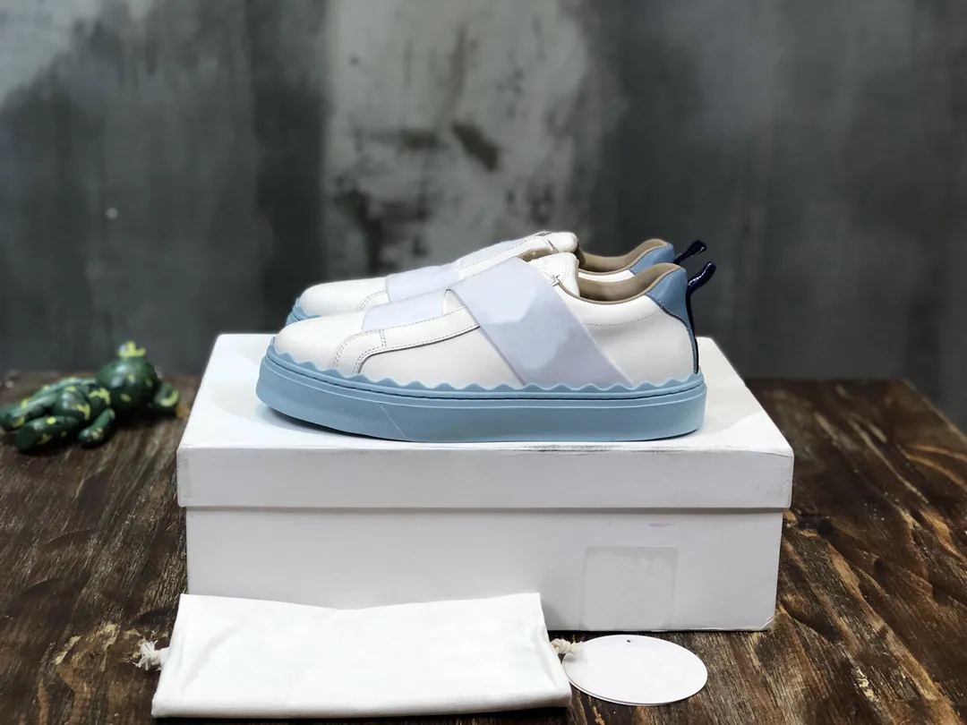 Designer Canvas Sneakers for Women Slip On Spell Out Leather Strap Breathable Fashion Shoes