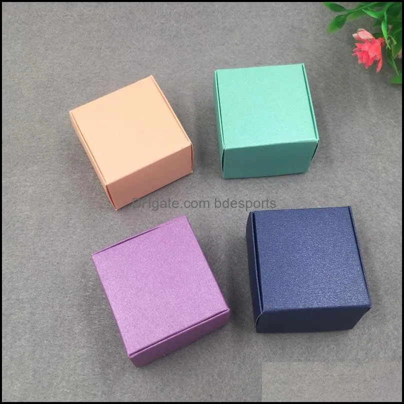 30 Pcs 4x4x2.5cm Kraft Paper Gift Box For Wedding,birthday And Christmas Party Gift Ideas,good Quality For Cookie/candy jllSfH