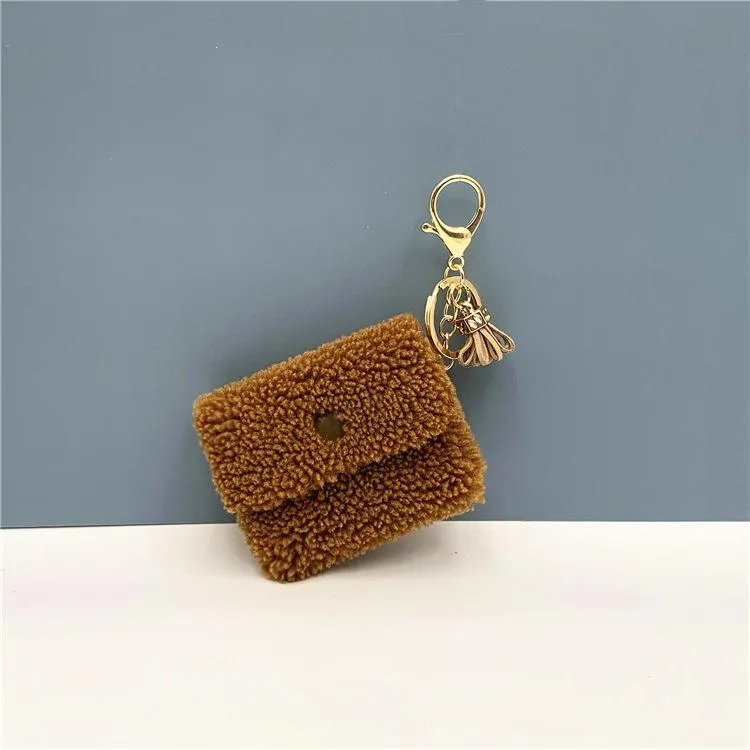 New Mini Coin Purse Keychain Candy Color Cute Coin Keys Case Pendant Data Cable Storage Bag Key Chain