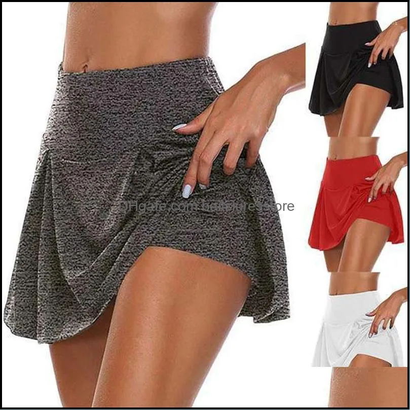 Sale Women Athletic Pleated Tennis Golf Skirt With Shorts Workout Running Skort Summer X85