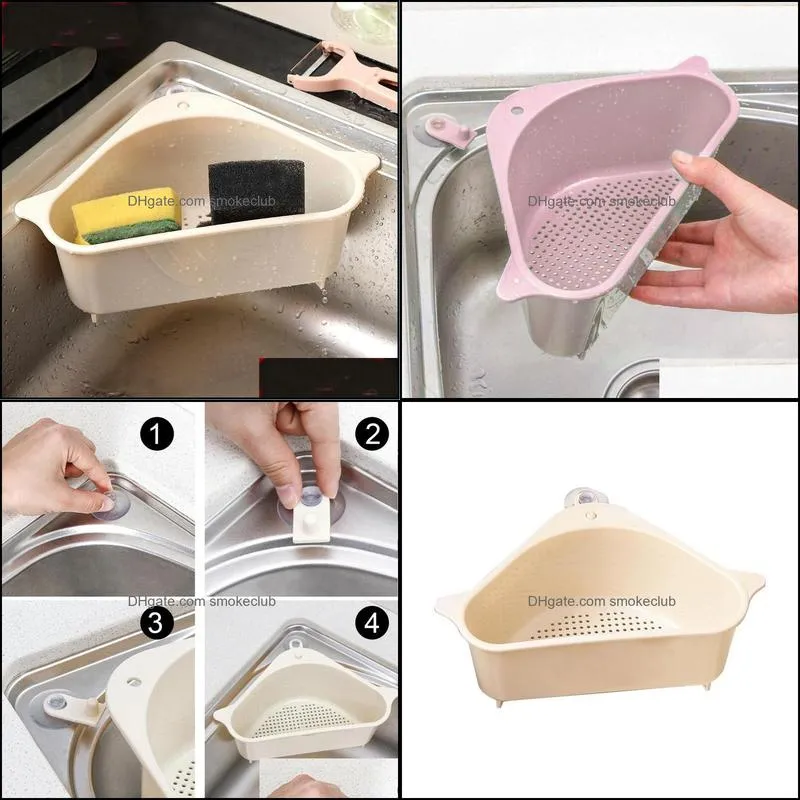Household Drain Rack Useful Suction Cup Sink Shelf Soap Sponge Box Kitchen Sucker Storage Tool Supplies1