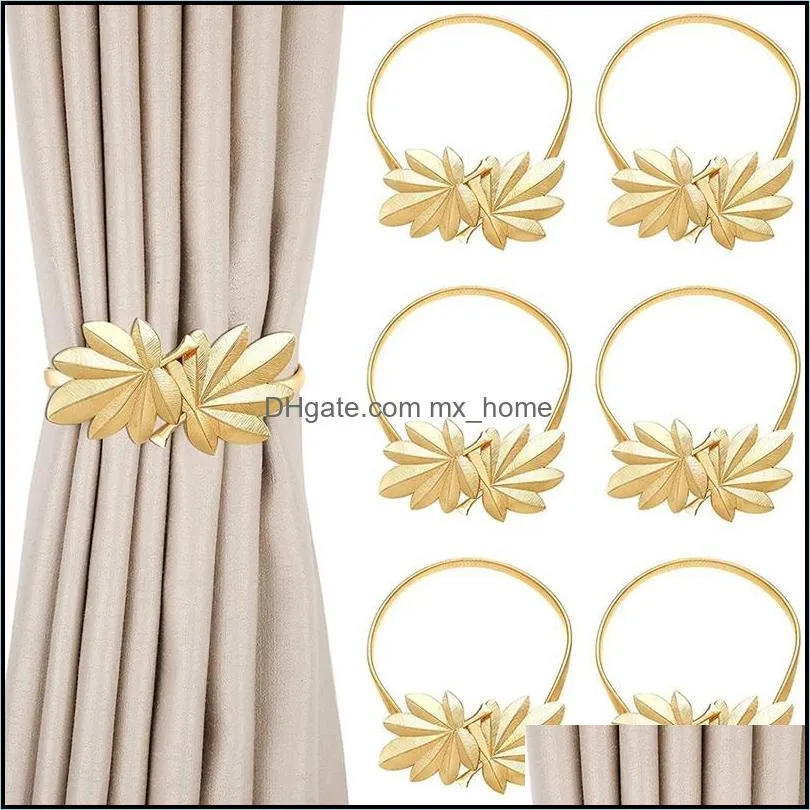 Other Home Decor 6 Pieces Of Curtain Bezel, Decorative Tie Alloy Gold Metal Hook Back Window