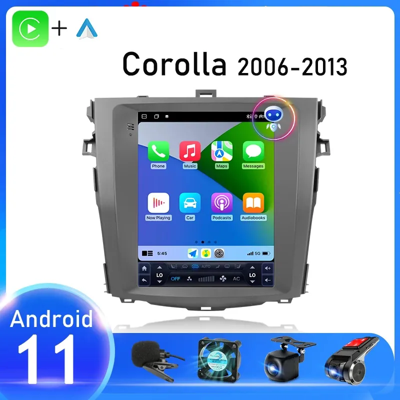 9-Zoll-Android-Autovideoplayer für Toyota OLD Corolla 2007–2010 mit WLAN, Bluetooth, Musik, USB-AUX-Unterstützung, DAB, SWC, DVR