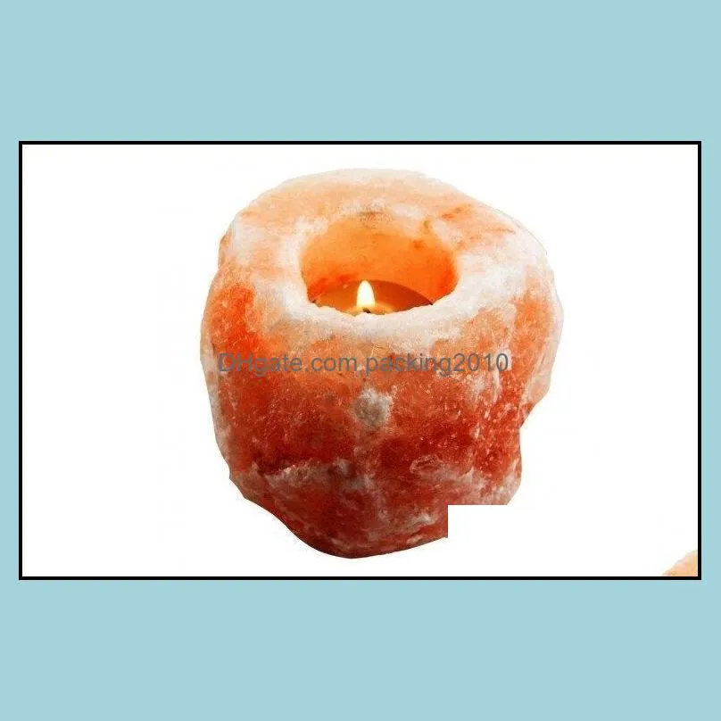 hot himalayan natural crystal salt rock 1 hole tealight candle holder hand carved air purifier free fast shipping