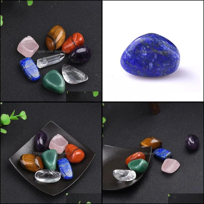 8pcs/Set Reiki Natural Stone Tumbled stone Irregular Polishing Rock Quartz Yoga Energy Bead For Chakra Healing Decoration