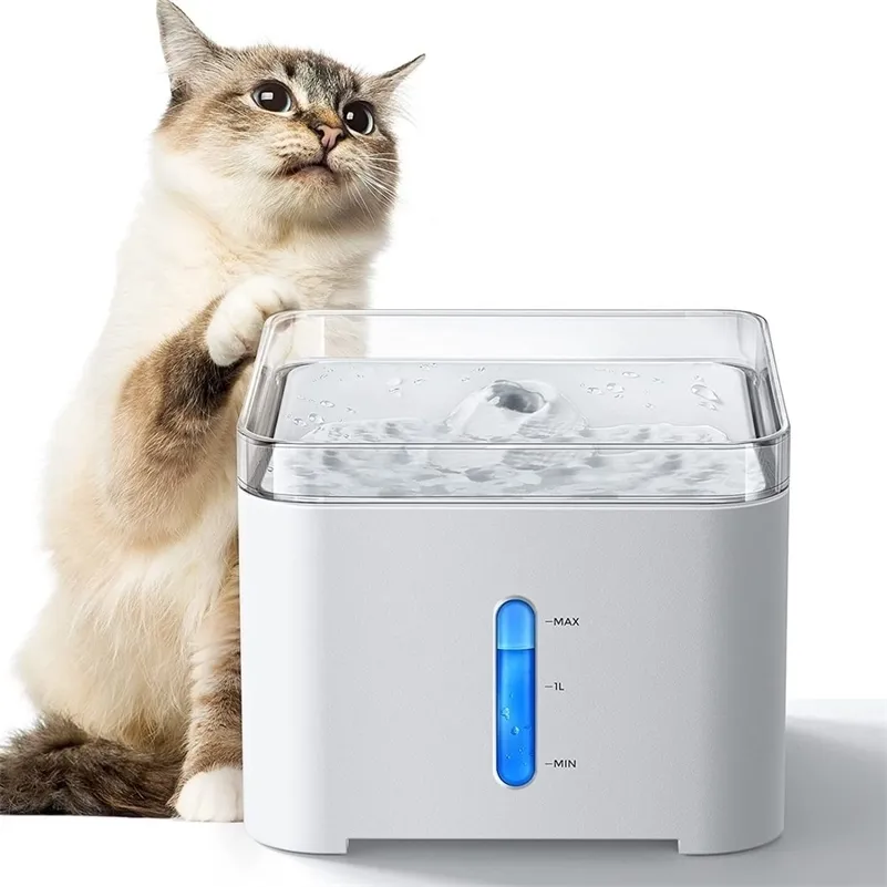 Fontaine d'eau automatique pour chat de compagnie 2L avec LED électrique USB chien abreuvoir muet mangeoire bol distributeur de boisson 220323