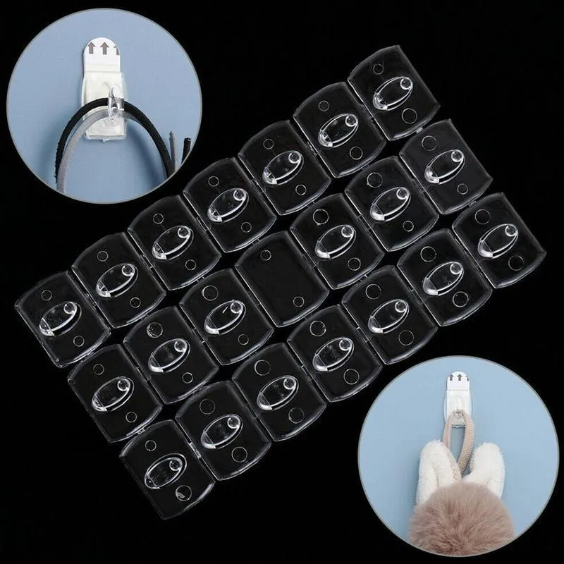 620pcs Small Size Transparent Removable Hook Strong Seamless Christmas Cable Clamp Adhesive Hook Kitchen Wall Bedroom Wall Rack 220527