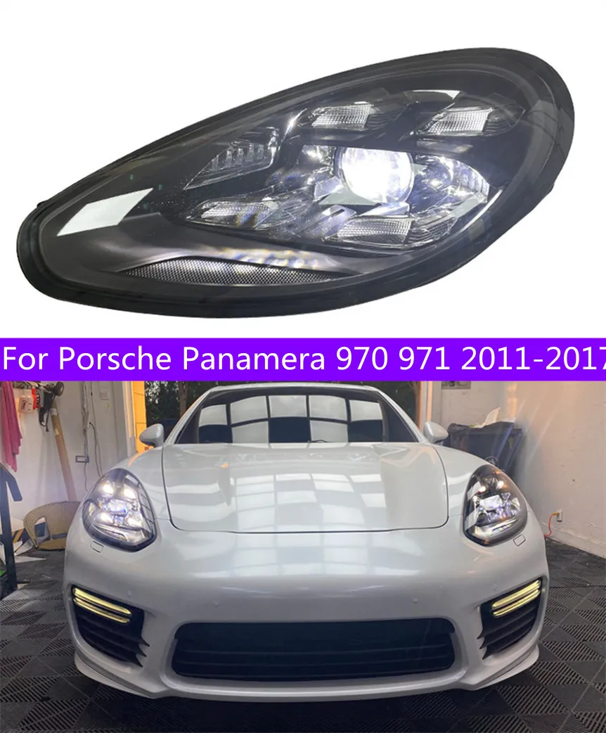 Bilstylinghuvudljus för Porsche Panamera 970 Strålkastare 20 11-20 17 971 LED-strålkastare DRL Hög lågstråle BI LED-strålkastare