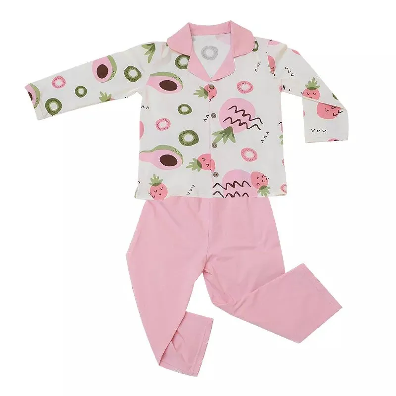 Pijama infantil Gilrs de manga longa animal fofo 2020 nova chegada material confortável meshable