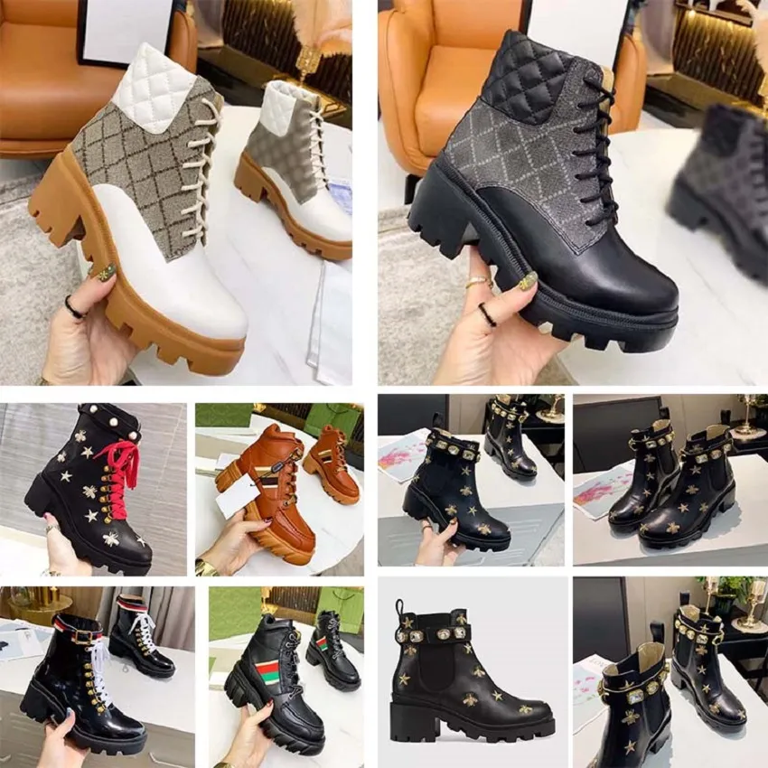 Designer dames laarzen kalfsleer martin schoenen verwijderbare nylon pocket combat dames hoogwaardige buitenplatform midden laarzen 35-40