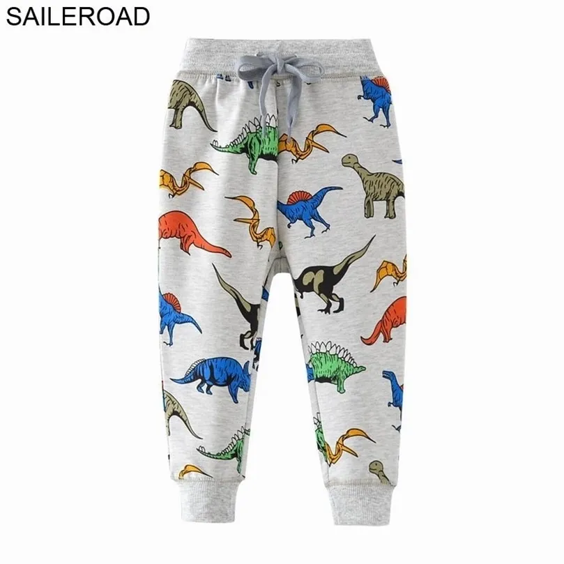 Saileroad 7 ans dinosaure tout-petit pour enfants garçon fille harem pantalon pantalon enfants pantalon de cordon lâche vêtements vêtements bébé lj201127