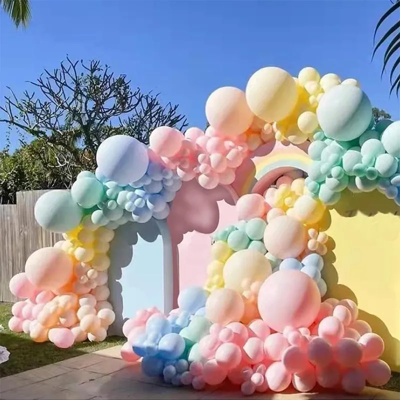 Décoration de fête 189 Pcs Pastel Macaron Ballon Garland Arch Kit  Assortiment de Couleurs Arc-en-ciel Ballon pour Anniversaire Mariage Baby  Shower