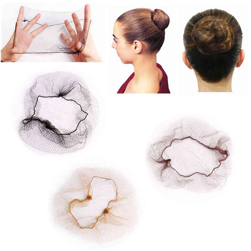 NXY Temporary Tattoo 20pcs Disposable 5mm Nylon Hairnet Nets for Wigs Weave Invisible Soft Lines Dancing Bun Styling Tool 0330