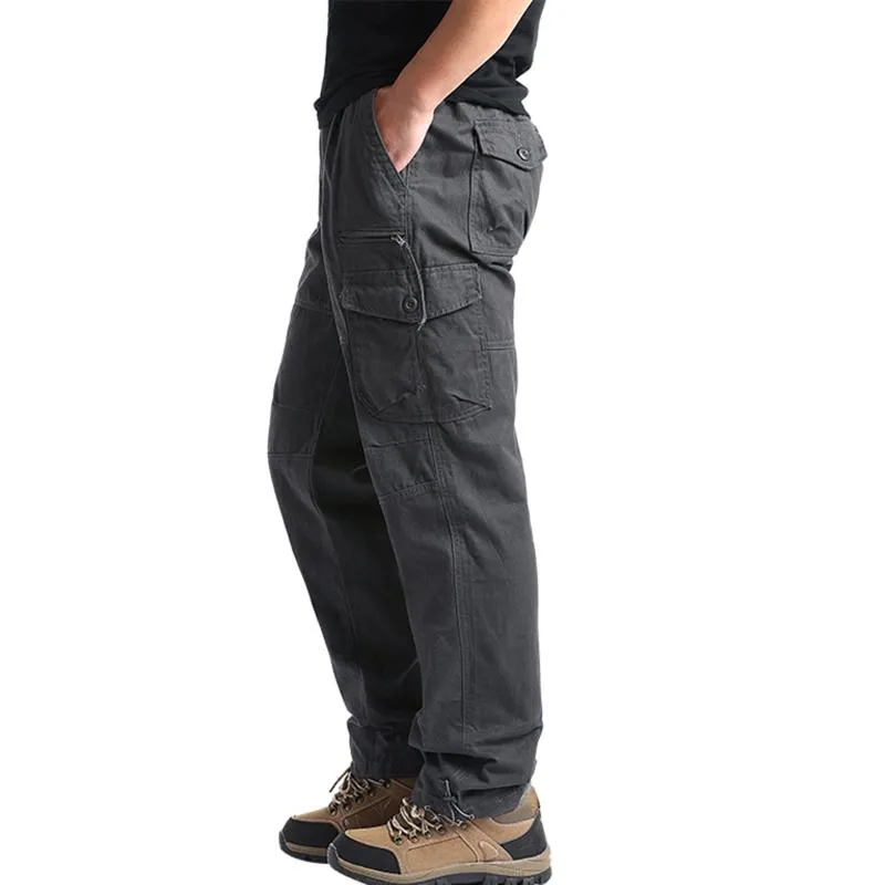 Pantalons pour hommes hommes cargo avec poches coupe décontractée hommes mode décontracté multi-poches boucle à glissière mâle extérieur outillagehomme