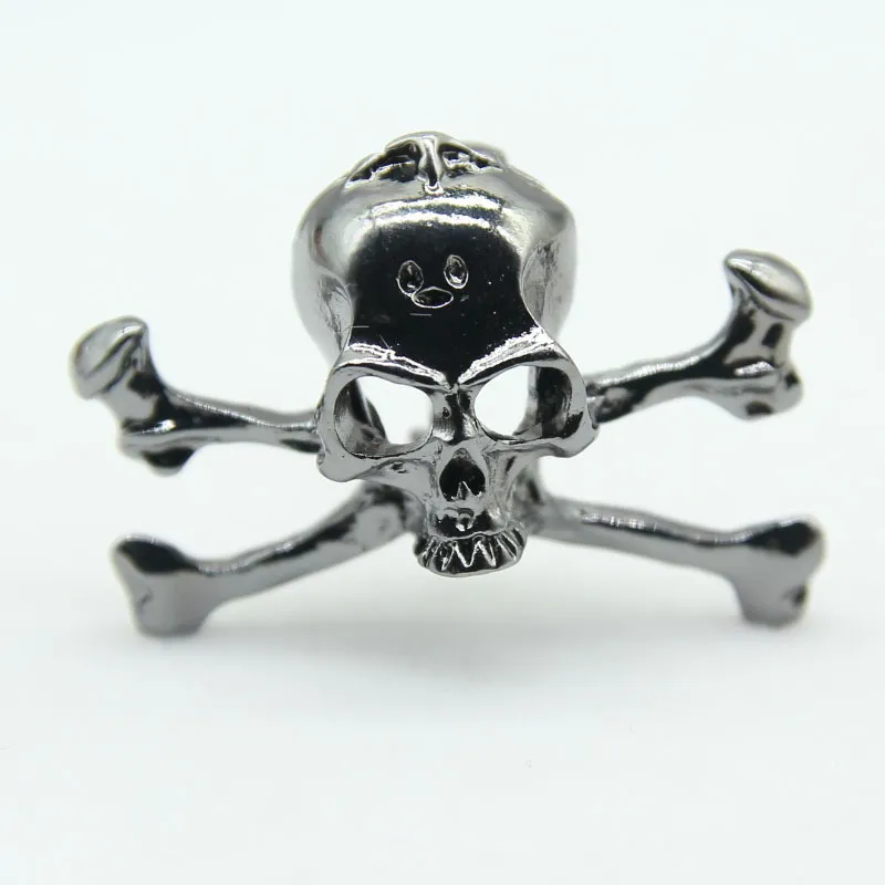 1 PCS Zwarte legering Punk Hip Hop Skull Broches Pins voor unisex Men Fashion Halloween sieraden Rock skelet broche Booche Bag accessoires Geschenk