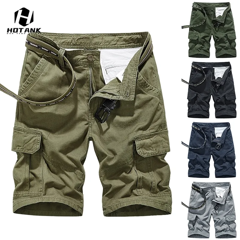 Men s Cargo Shorts Summer Army Military Cotton Loose Tactical Joggers Men Multiple Pockets Work Casual Short Pants 220715