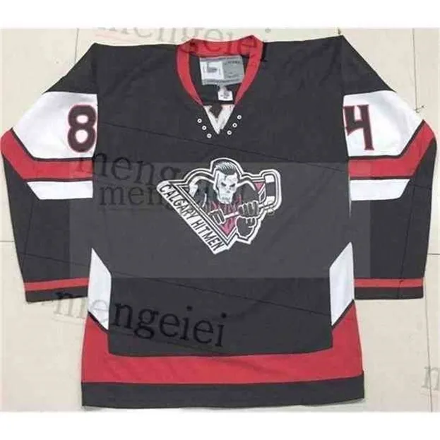 Nik1 Vintage Bret Hart Calgary Hitmen Hockey Jersey Haft Hafted Dostosuj dowolny numer i nazwy koszulki