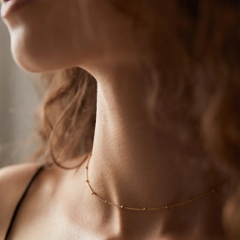 Kadınlar için zincir kolye 316l paslanmaz çelik gül altın gümüş renkli inci zinciri basit klavikula mücevherçiler