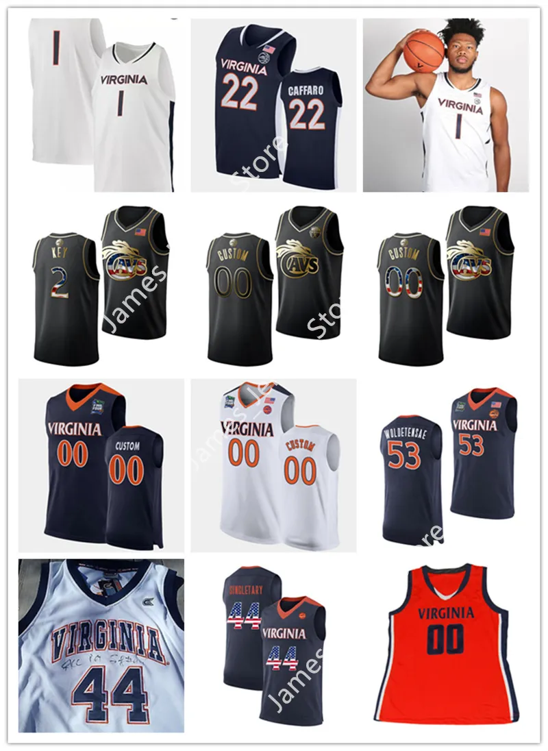 2022 NCAA Custom Virginia Szyte College Koszykówka Koszulka 0 Kihei Clark Jerseys 1 Jabri Abdur-Rahim Reece Beekman 10 Sam Hauser 25 Trey Murphy III 30 Jay Huff Jersey