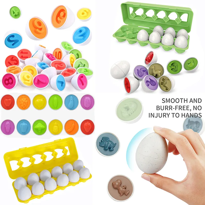 giocattoli di illuminazione riconoscimento saggezza cognitiva corrispondenza uovo digitale frutta uovo di dinosauro auto cognizione forma d'uovo per bambini prima educazione puzzle regali giocattolo
