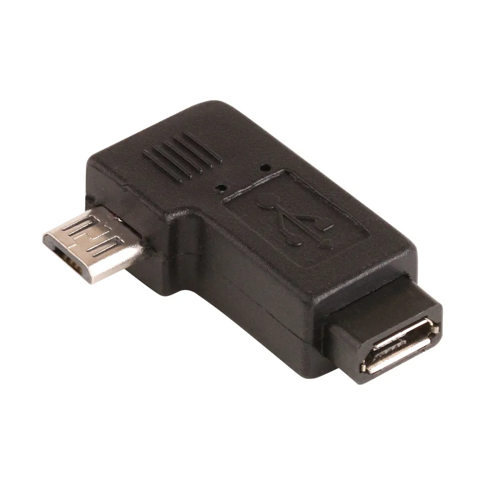 90 graus de conector de ângulo direito esquerdo Micro USB Masculino para Feminino Adaptador de Extensão Conversor