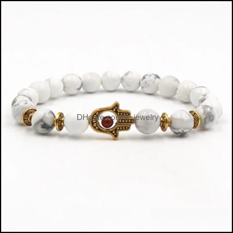 white turquoise stone beads bracelets natural stone mens bracelets hjewelry