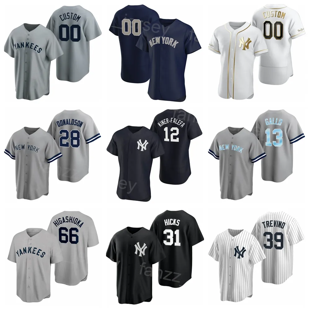 Baseball Space City Connect 39 Jose Trevino Jersey 35 Clay Holmes 48 Anthony Rizzo 13 Joey Gallo 28 Josh Donaldson 12 Isiah Kiner-Falefa Cooperstown Tutti cuciti in alto
