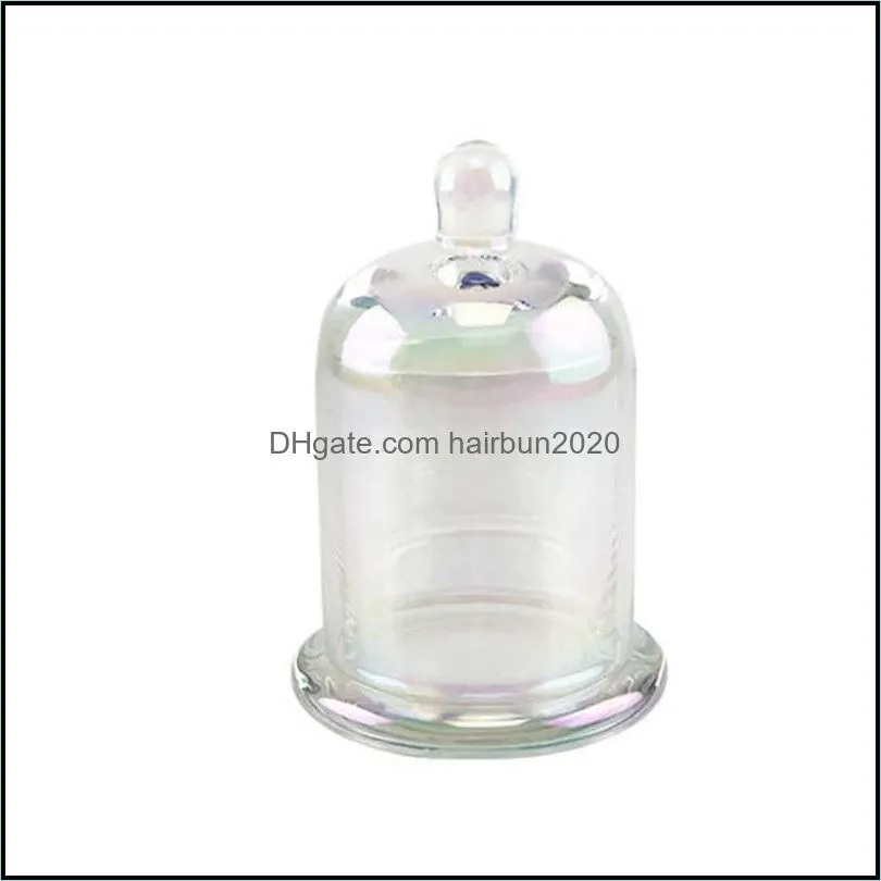 1PC Empty Glass Candle Jar Glass Dome Cloche Bell Jar for Scented Candle Making Kit Whosale Luxury Container 190ML/220ML H0910