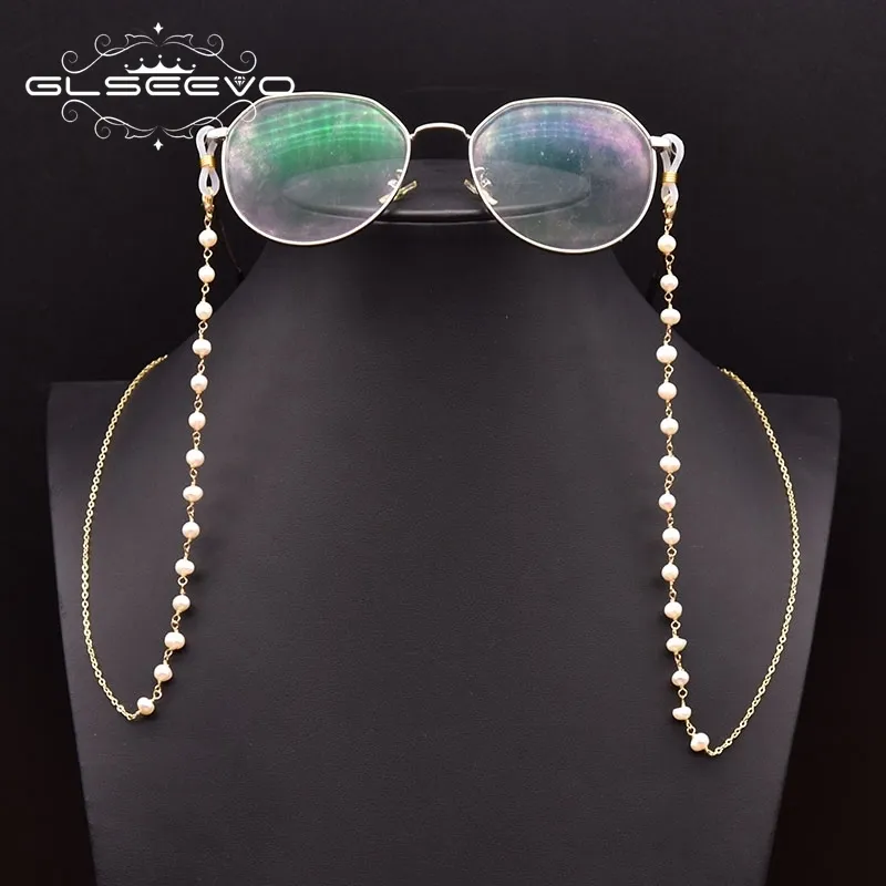 Glseevo Guldpläterad Glasögon Kedja Enkel Design Solglasögon Naturligt Freshwater Pearl Smycken Inte GH0039 W220422