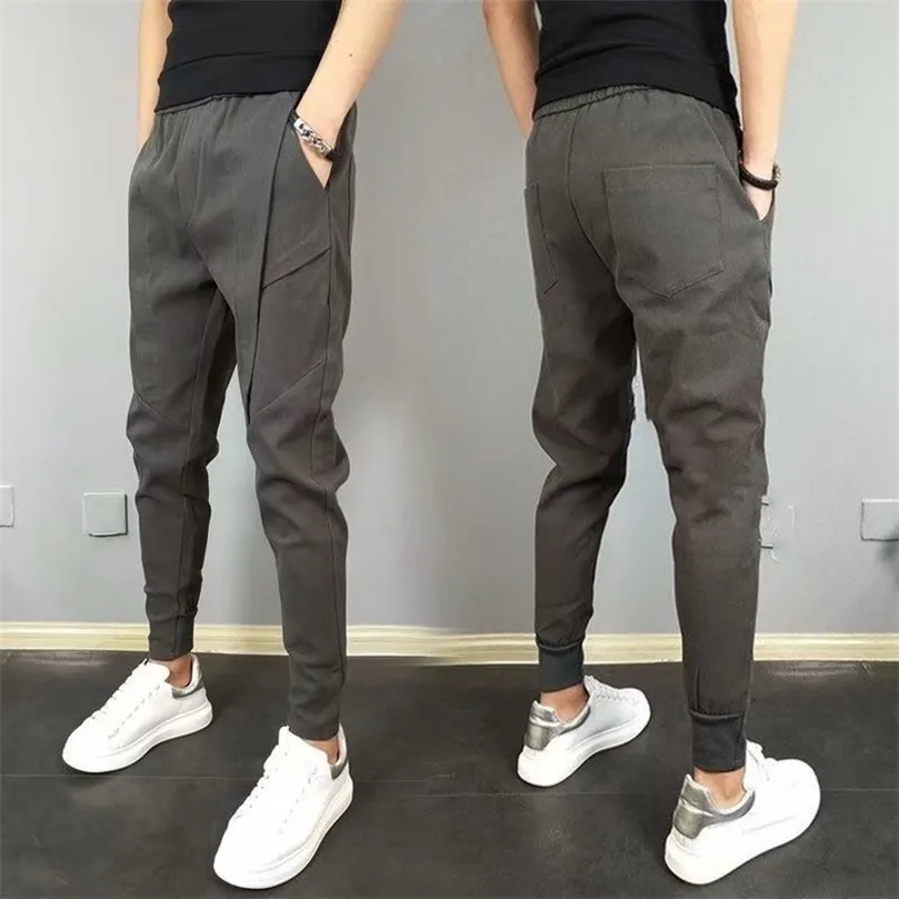 Autumn Men Pants Hip Hop Harem Joggers broek Mannelijke broek Mens vracht Solid multi-pocket elastische broek Zweetbroek 201128