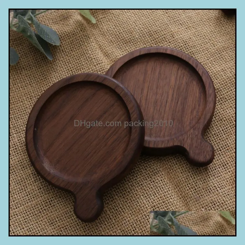 solid wood coasters coffee tea cup pads insulated drinking mats black walnut teapot table mats home desk mats decoration cfyz356q