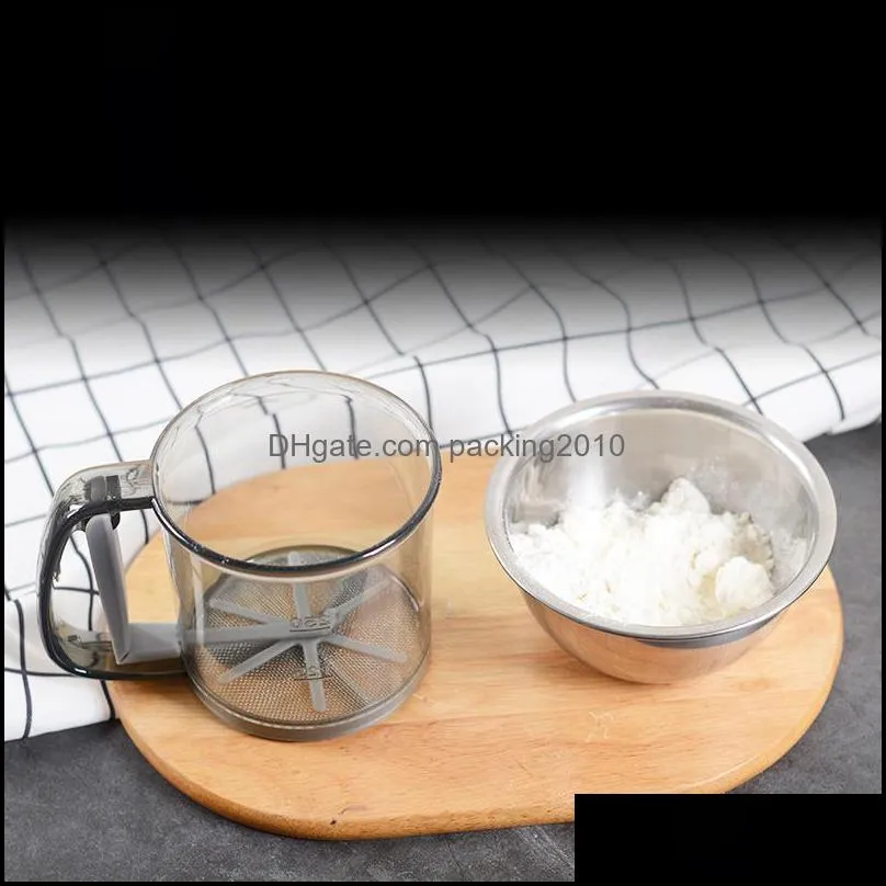 baking & pastry tools flour sieve cup powder mesh kitchen gadget for cakes hand-screened sugar strainer