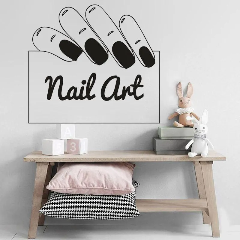 ملصقات الجدار Manicure Descic Secal Nail Art Sign Window Nails Salon Decoration Artist Virals Custom Logowallwall