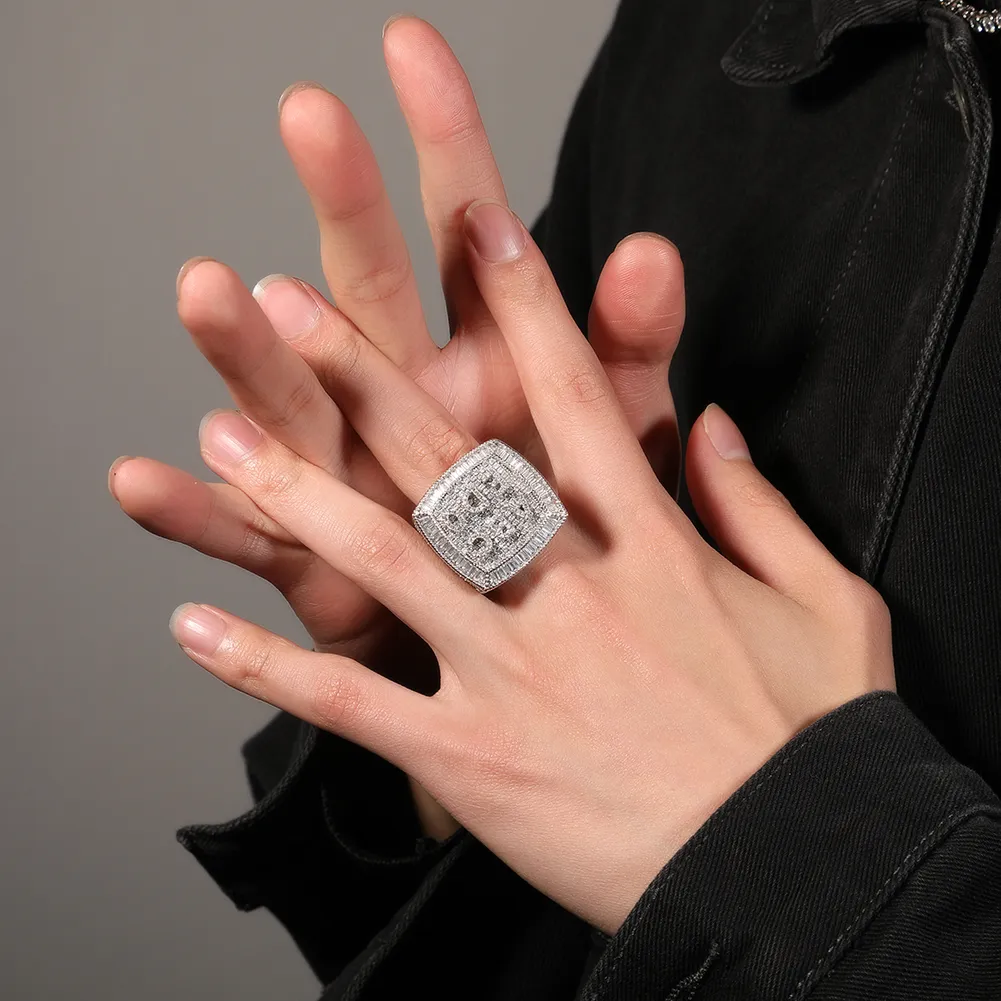Custom Letters pierścień pełny mrożony z cyrkonu sześciennego spersonalizowane imienia pierścienie imprezowe mężczyźni i kobiety moda bioder biżuterii 237r