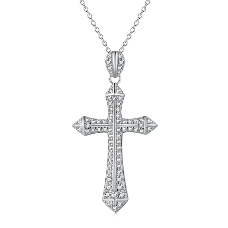 GEMOSA Cross Chain for Men 14K Gold Silver Plated Solid Iced Out 5A+ Cubic  Zirconia Stainless Steel Cuban Link rope Layered Chains 16-24 Inch Large Cross  Diamond Pendant Nceklace for Women Boys