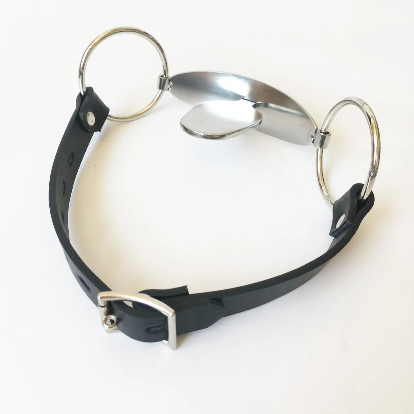 Stainless Steel Tongue Flail Mouth Gag PU Leather Harness Bondage Restraints Adult Games Slave BDSM Coupels Sex Toys