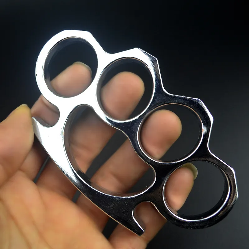 Vacker färg Metall Knuckle Duster Fyra Finger Tiger Fist Spänne Utomhus Camping Säkerhet Försvarsficka EDC Tool