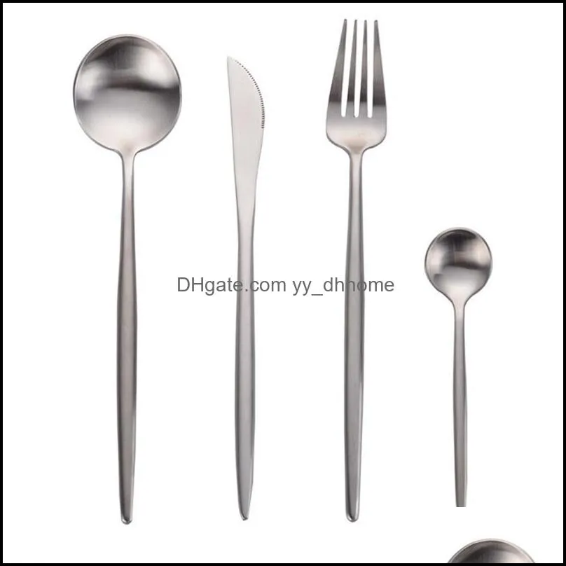 4pcs cutlery stainless steel flatware knife fork spoon set silverware set