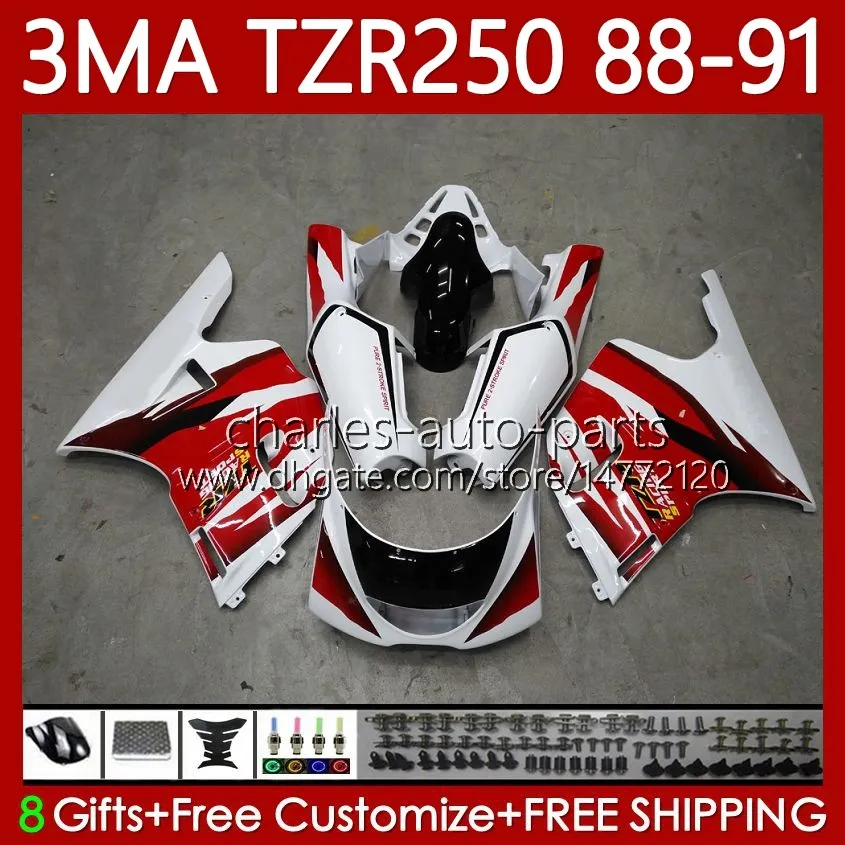 Bodys Kit For YAMAHA TZR-250 TZR 250 TZR250 R RS RR 88-91 Bodywork 115No.0 YPVS 3MA TZR250R 88 89 90 91 TZR250-R TZR250RR 1988 1989 1990 1991 MOTO Fairings Factory Red