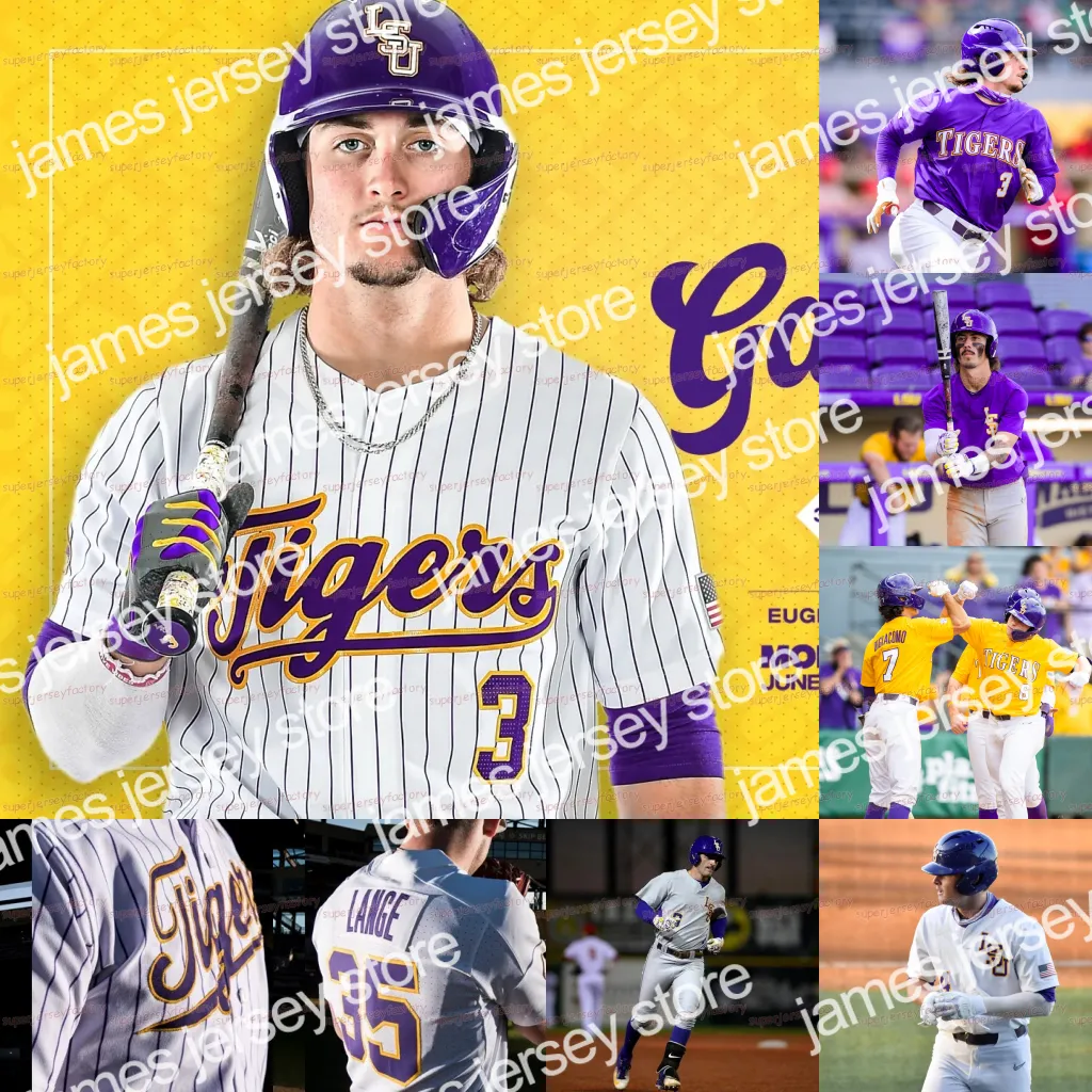 College Baseball Wears Maglia da baseball Cuatom NCAA LSU Tigers Alex Bregman Brayden Jobert Devin Fontenot Zack Mathis Dylan Crews Tre Morgan DJ LeMahieu Kevin