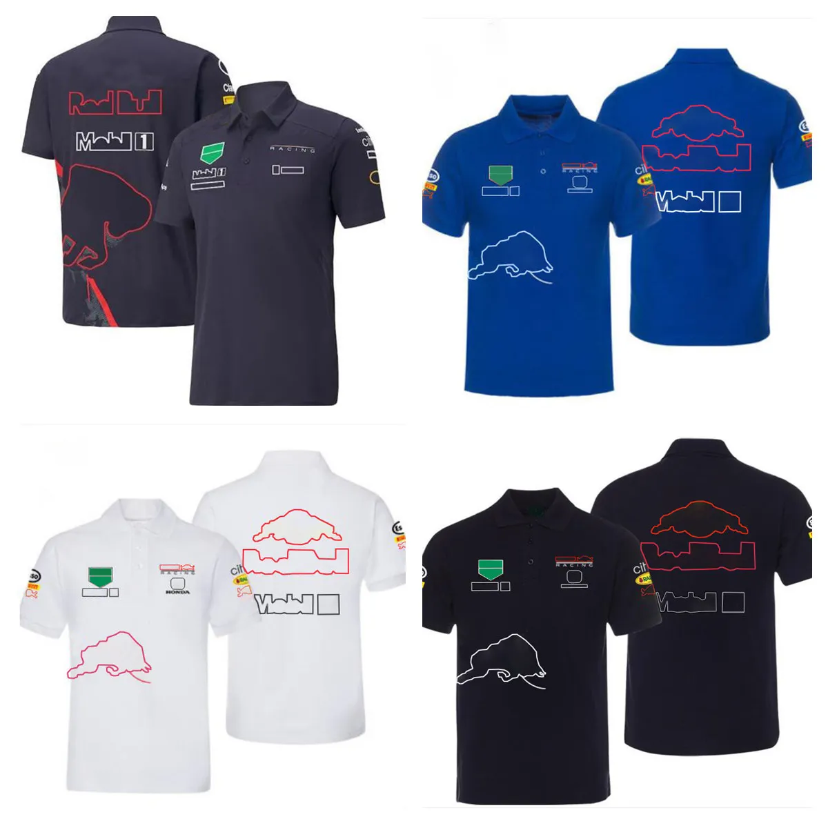 F1 formel 1 racing polo sommar kortärmad skjorta samma anpassning