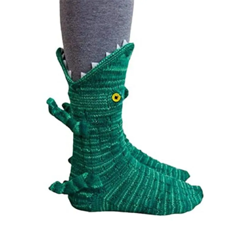 Socks & Hosiery Cute Knitted Crocodile Creative Creativity Winter Warm Free Size Holiday Party Supplies Four Styles Christmas Stocking